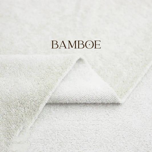Bamboe Deken Small - beige - terra borduurgaren - romantische letters