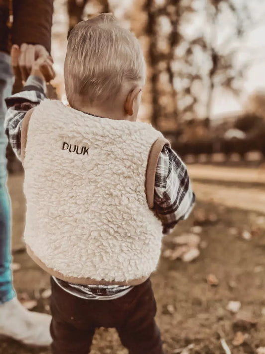 Alwero Bodywarmer Alpen Junior Beige met naam