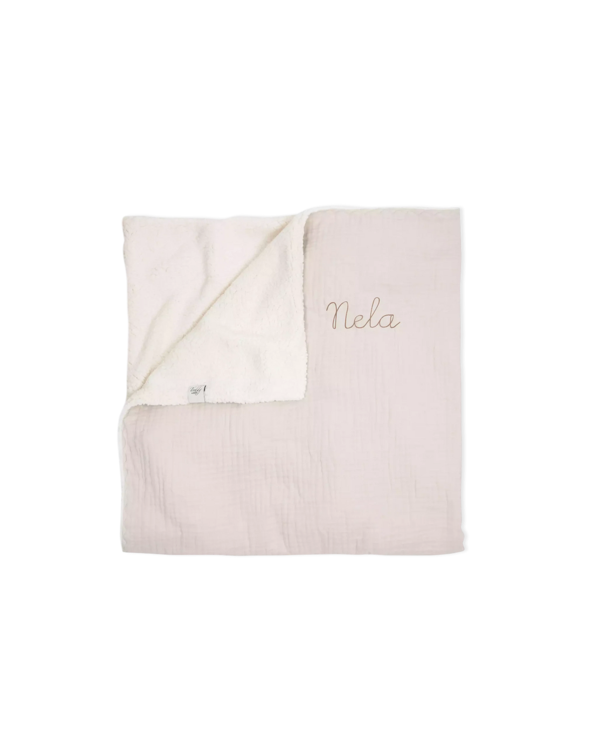Deken Teddy Orchid White Gepersonaliseerd