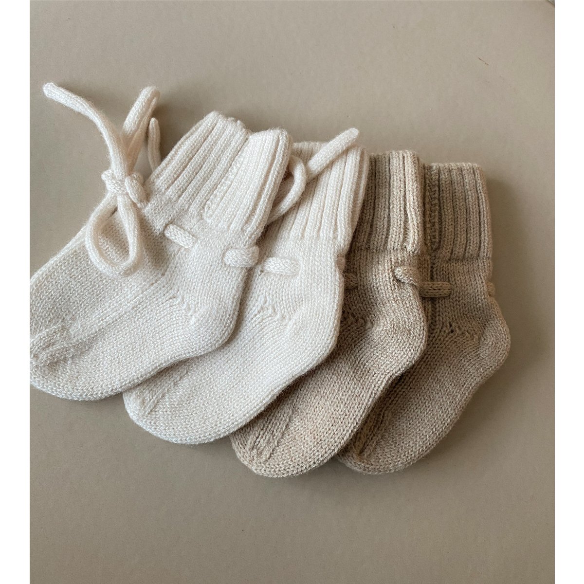 Petit Noé Merinowollen Slofjes - Beige